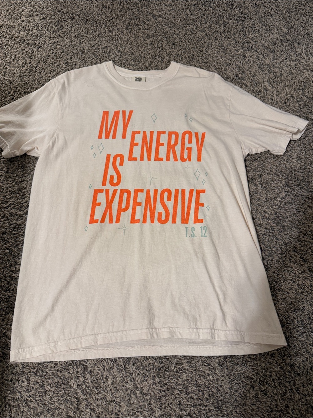 White Graphic Taylor Swift tee  - "My Energy Is Expensive"